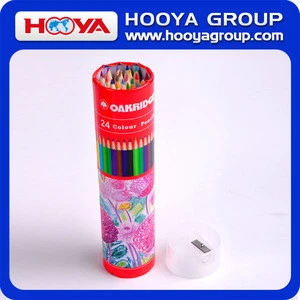 wholesale hot wooden promotion metal tin color pencil set