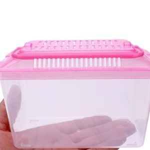 Wholesale large small plastic goldfish bowl portable pet box climb pet hamster transport raising turtle box fish tank