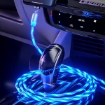 Wholesale Magnetic Fast Charging USB Cable Flowing Light Phone Accessories Cable USB Led Luminous Micro Lighting Data Cables