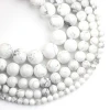 Wholesale Natural Stone Beads White Howlite Round Loose Beads For Jewelry DIY Design Making