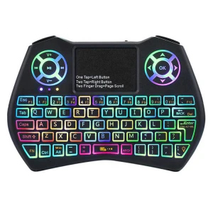 Wholesale price wireless touchpad 7 color backlit English Arabic hebrew mini keyboard