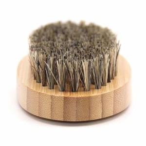 Wholesale private label bamboo beard brush with boar bristle for men grooming kit