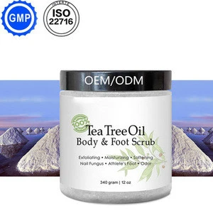 Wholesale private label organic body scrub tea tree oil scrub with dead sea salt
