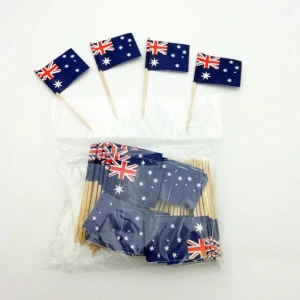 Wholesale Promotional Decorative Cupcake Flag Picks Wood Toothpicks