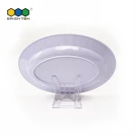 wholesale restaurant customized logo printed melamine oval dinner plate