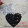 wholesale rhinestone embroidered Heart patches sequin applique