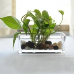 wholesale tank glass vase clear,rectangular glass vase for flower,though hydroponic succulent plants flower
