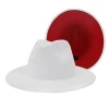 Wholesale Two Tone Colour Stiff Flat Wide Brim Fedora Hat for Women Men