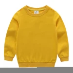 Winter 100% cotton Solid Color baby boys girls unisex Long sleeve clothes  t-shirt jackets kids sweatshirts for 1-14 year old