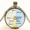 Wisconsin town Pewaukee Vintage Map Geography Pendant Keychain Ncelace Dropshipping YP5244