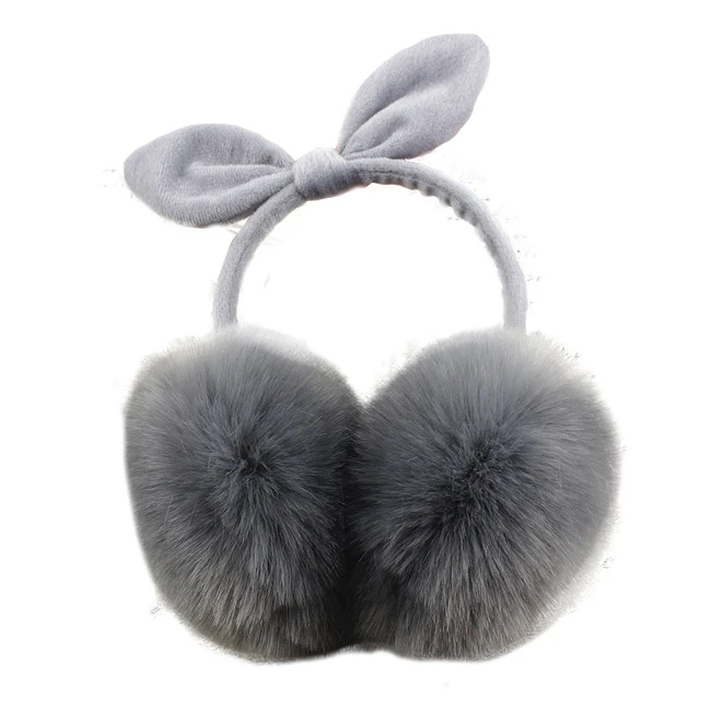 Women Keep Warm Imitation Rabbit Hair Bow Ear Flap Plush Ear Muff