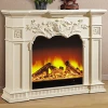Wood hand carved antique heating fireplace