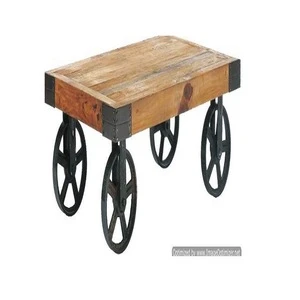 wooden table with wheels