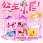 Wooden Toy Happy Family Fashion Big Box Accessory Pink Diy Doll House miniature