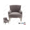 WorkWell classic fabric upholstered sofa chair with oak wood legs Kw-4035