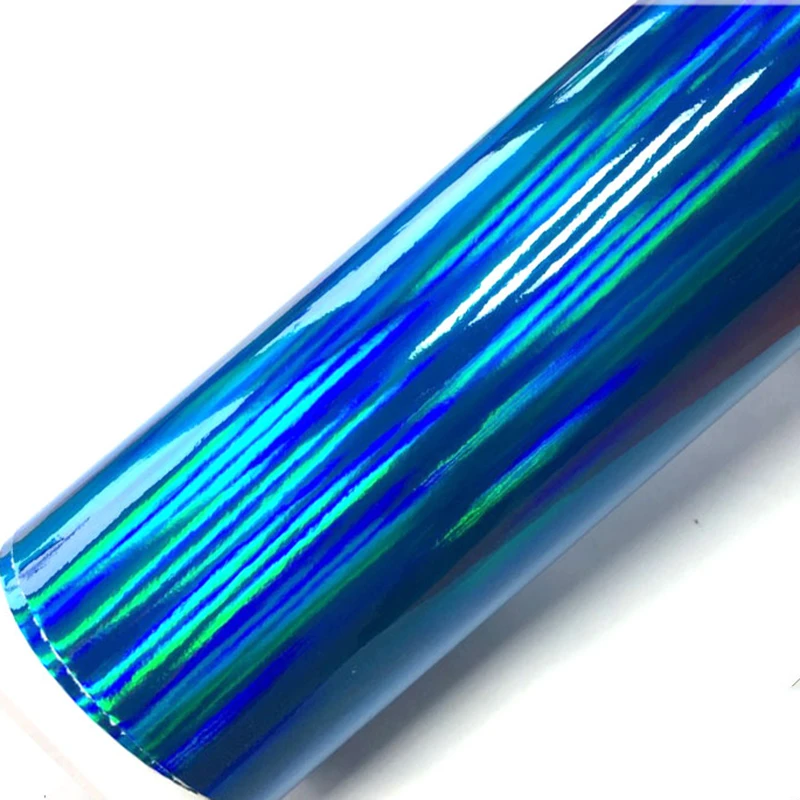WRAPMASTER  1.52 *18m silver holographic chrome car body vinyl wrap rolls