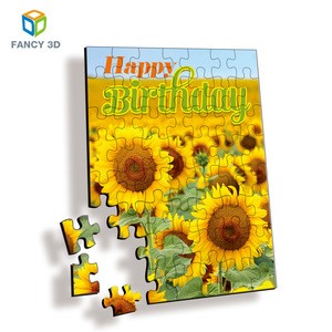 Zebulun Hot Sale 100 Piece Full Color Printed Plastic 3D PET Lenticular Sunflower Puzzle