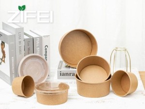 Zifei soup disposable divided bowl take away soup paper cup bowl with lid pp