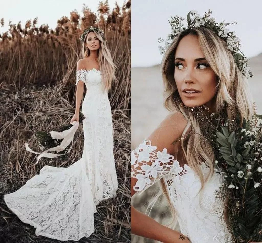 Country bohemian clearance wedding dress