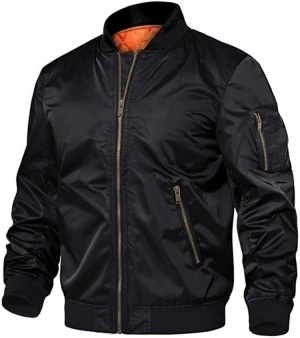 Custom zipper up windbreaker bomber men jacket