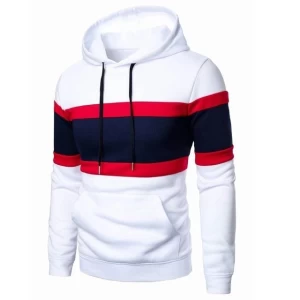 patchwork men's hoodies & sweatshirts with pocket full zip up hoodies cotton super quality