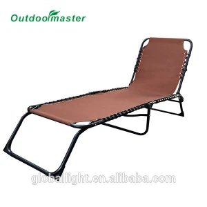 Portable Camping Folding Steel Frame Rope Beach Sunbed Cot