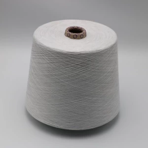 Grey yarn Ne40/1ply 5% stainless steel fiber blended with 95% polyester fiber ring spun yarn for knitting touchscreen gloves-XTAA241