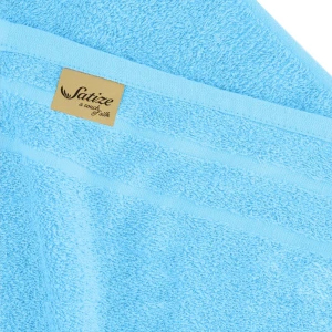 100% Cotton Satize Branded Light Blue Color Hand Towels 50x100 cm