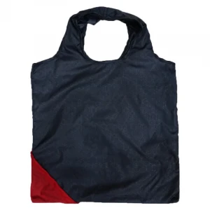 Eco-friendly Waterproof Red Corner Fashion Design Nylon Reusable Easy Pack Foldable Shopping Bags Grocery Tote