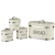Import Retro 4pc bread bin & canister set with chrome stripes from Germany