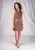 Import Brown linen dress with floral hand-embroidery from India