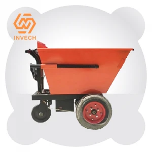 Invech Small Electric Hand Push Dump Trolley Three Wheel Pull Brick  For Architectural Engineering