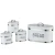 Import Retro 4pc bread bin & canister set with chrome stripes from Germany