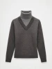 40%Polyester 20%Acrylic 20%Nylon 20%Merino Wool Knitted V-neck Pullover