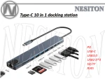 Type C 10 In 1 USB-C Hub Docking Station Multi Port Expansion Docking For Laptop