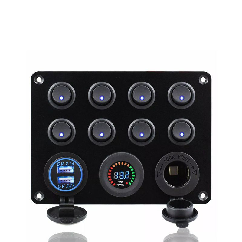 Buy 8 Gang Dc 12v 24v 5 Pin On Off Switch Marine Boat Waterproof Rocker ...