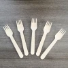 certified food safety disposable wooden forks and knives for take-out food