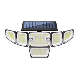 Six Bulb Dual Sensor Rotating Solar Wall Light for Outdoor Security