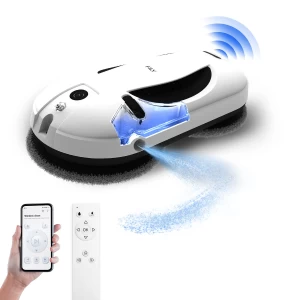 Ultra thin auto spray water vacuum cleaning window cleaner robot with mobile APP control
