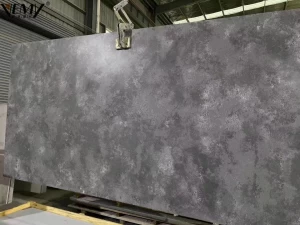 Concrete Grey Artificial Quartz Slabs Countertops