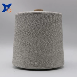 Grey yarn Ne30/1ply 20% stainless steel  blended 80% PIMA long stapled cotton conductive yarn for touch screen gloves-XT11646