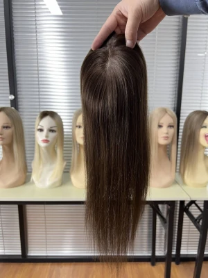 SWISS lace european human hair topper for thinning hair undetectable 0.006mm