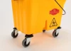 Factory Wholesale Yellow Plastic Side Pressure Wringer Combination Multi-Function Wheeled Commercial Mop Bucket