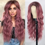 European and American women's pre-lace wig with small lace highlights long curly hair chemical fiber head cover