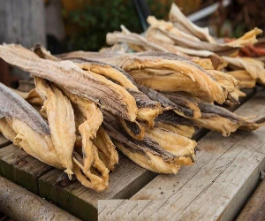 Dried Stockfish for sale at market