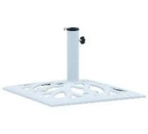 vidaXL Umbrella Base White Cast Iron 26.5 lbs Durable Umbrella Base