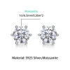 1 Carat Moissanite Earring Stud Round Cut Vvs Diamond Fine Jewelry Earring 925 Silver Moissanite Wedding Earrings For Brides