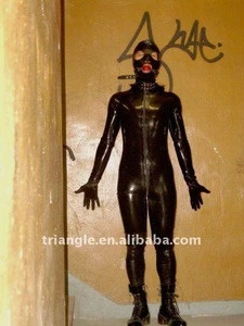 100% natrual latex hand made full body catsuit, attached mask, gloves and feet