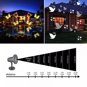 12 Patterns LED Snowflake Projector Night Light Lawn Film Lamps Waterproof Outdoor Projection Light For Garden