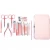 Import 12 PCS Deluxe Stainless Steel Manicure Pedicure Set Nail Clippers Set Grooming Kit Nail Tools Pink from China